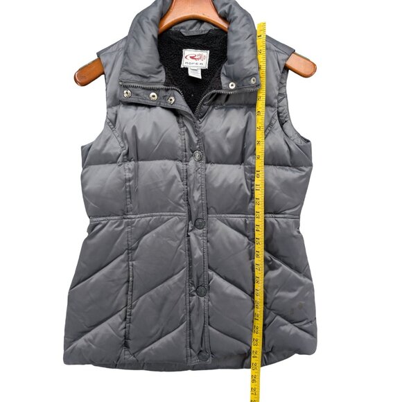 Roper Down Puffer Vest Womens Metallic Silver Fleece Lined Full Zip Size S - Picture 6 of 11
